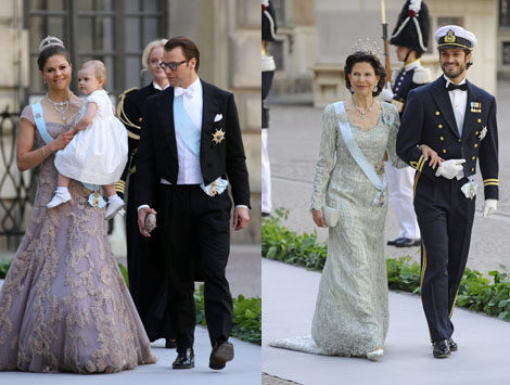 Los Príncipes Victoria, Estela, Daniel, Carlos Felipe y la Reina Silvia de Suecia