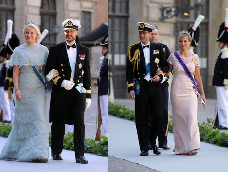Los Príncipes Haakon y Mette-Marit de Noruega y los Condes de Wessex