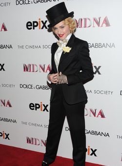 Madonna durante el estreno de 'Madonna: The MDNA Tour'