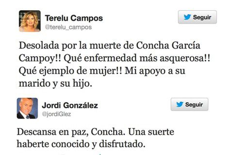Terelu Campos y Jordi González reaccionan en las redes sociales / Foto: Twitter