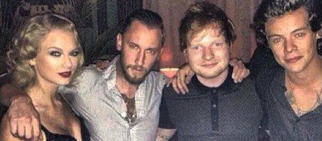 Taylor Swift, Ed Sheeran y Harry Styles después de los MTV VMA 2013