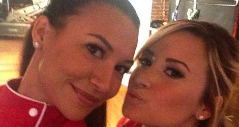 Demi Lovato y Naya Rivera en el rodaje de 'Glee' / Instagram