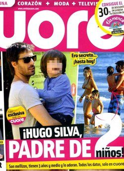 Hugo Silva con sus gemelos / Portada Cuore