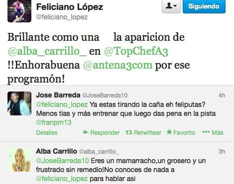 Tuit de Feliciano López, Jose Barreda y Alba Carrillo