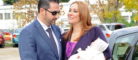 Chayo Mohedano y su marido Andrés han bautizado a su hija Alejandra en Madrid