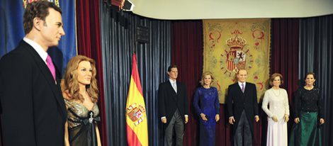 La Familia Real en el Museo de Cera antes del traslado de Iñaki Urdangarín