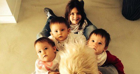 Santi Cañizares con sus hijos Sofía, India, Martina y Santi