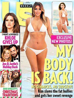 Kim Kardashian en la portada de UsWeekly