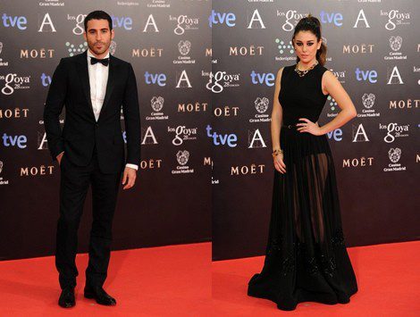 Miguel Ángel Silvestre y Blanca Suárez en la alfombra roja de los Premios Goya 2014