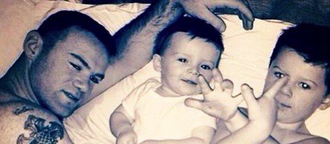 Wayne Rooney con sus hijos Kai y Klay / Foto: Instagram