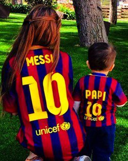 Antonella Roccuzzo y Thiago Messi / Instagram