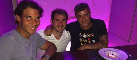 Rafa Nadal, Iker Casillas y Alejandro Sanz de cena