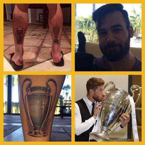 Sergio Ramos enseña su nuevo tatuaje, dedicado a la décima Champions del Real Madrid