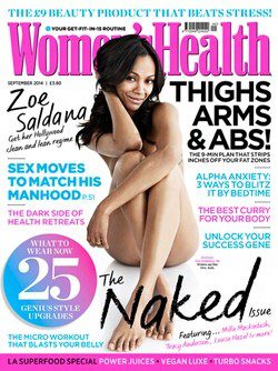 Zoe Saldaña posa desnuda en la portada de Women's Health UK