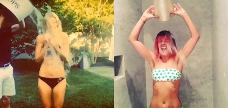 Gwyneth Paltrow y Lily Allen haciendo el Ice Bucket Challenge