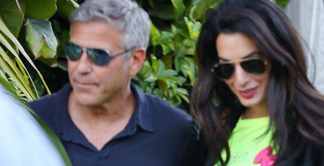 George Clooney y Amal Alamuddin a la llegada del restaurante Cafe Habana