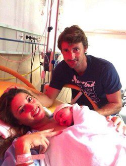 Juan Carlos Ferrero con Eva y su hija Vega / Twitter