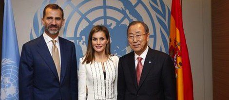 El Rey Felipe y la Reina Letizia con el secretario general de la ONU | Foto: Casa Real