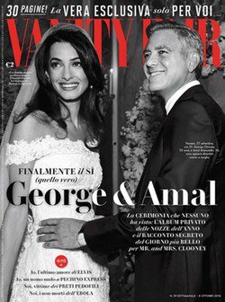 George Clooney y Amal Alamuddin en Vanity Fair