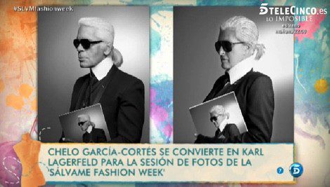 Chelo García Cortés se convierte en Karl Lagerfeld / Foto: Telecinco.es