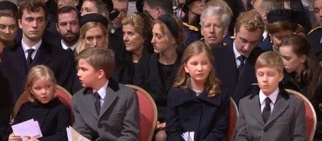Los hijos de los Reyes de Bélgica en el funeral de la Reina Fabiola