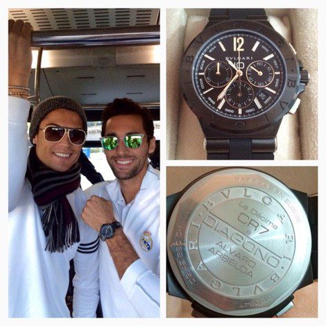 Arbeloa presume de reloj, un regalo de Cristiano Ronaldo a sus compañeros | Twitter