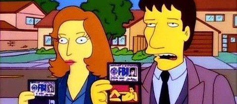 Gillian Anderson y David Duchovny en 'Los Simpson'
