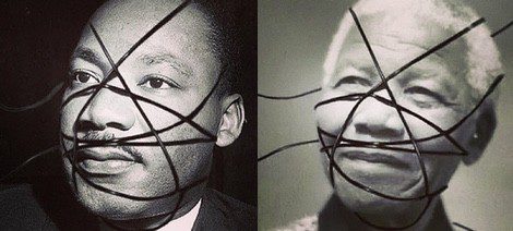 Martin Luther King y Nelson Mandela recreando la portada de Madonna
