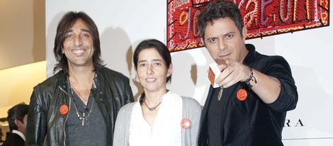 Alejandro Sanz y Antonio Carmona en la presentación del disco