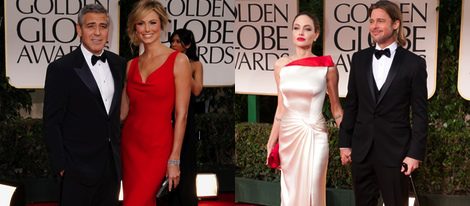 Angelina Jolie, George Clooney y Natalie Portman protagonizan la alfombra roja de los Globos de Oro 2012