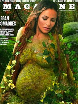 La actriz Melani Olivares se desnuda para mostrar su embarazo en una ecológica sesión de fotos