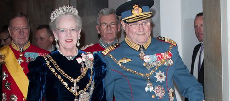 Margarita y Enrique de Dinamarca en la cena de gala en honor a la Reina