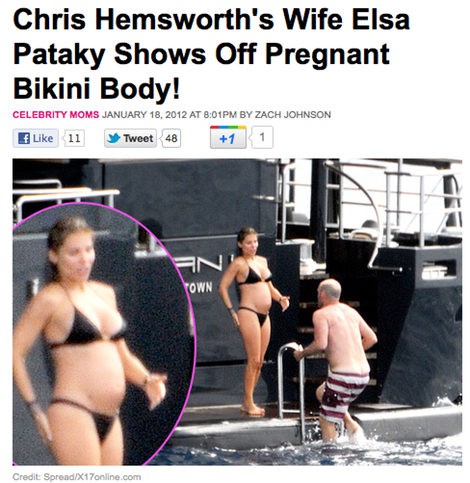 Elsa Pataky presume de embarazo en bikini junto a su marido Chris Hemsworth