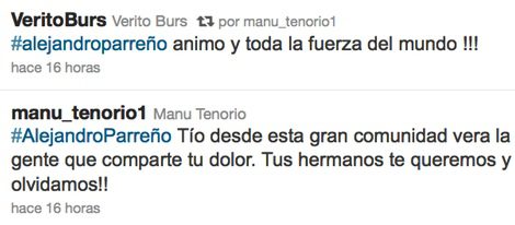 Mensaje de condolencia de Manu Tenorio