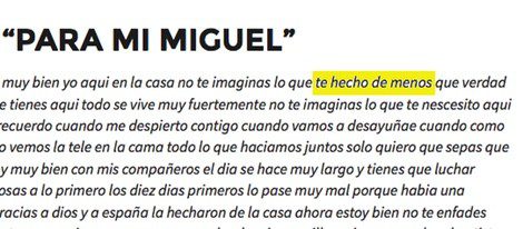 Fragmento del blod de Belén para su novio Miguel / Telecinco.es
