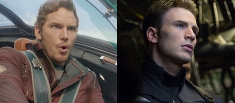 Chris Evans y Chris Pratt en 'Capitán América' y 'Guardianes de la Galaxia'