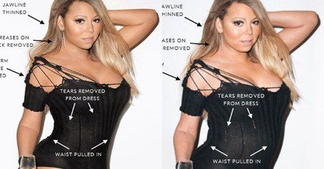 El antes y el después de Mariah Carey en la sesión con Terry Richardson | Foto: Jezebel