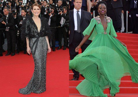 Julianne Moore y Lupita Nyong'o en la ceremonia de inauguración del Festival de Cannes 2015