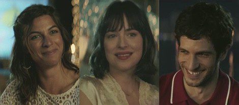 Natalia Tena, Dakota Johnson y Quim Gutiérrez en el spot de Estrella Damm