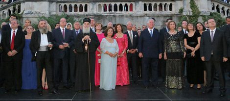 La Reina Sofía con el resto de invitados al 70 cumpleaños de Alejandro de Serbia