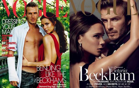 El matrimonio Beckham en portada de Vogue en 2003 y en 2013