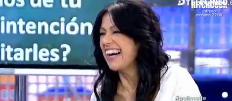 Maite se ríe tras tirarse un eructo en 'Sálvame Deluxe' | Foto: Telecinco.es