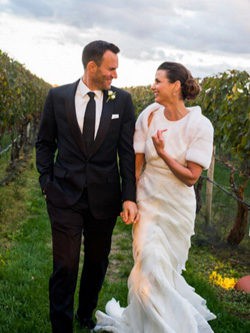 Bridget Moynahan y Andrew Frankel el día de su boda | Instagram