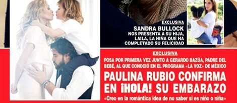 Paulina Rubio junto a su pareja y su hijo Andrea Nicolás | Foto: Portada ¡HOLA!