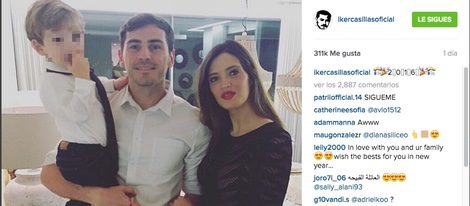 Iker Casillas, Sara Carbonero y Martín celebrando el nuevo año | Foto: Instagram