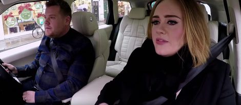Adele en el coche con James Corden /Imagen: 'The Late Late Show' Youtube