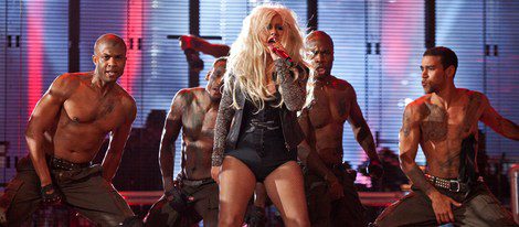 Christina Aguilera durante sus actuaciones
