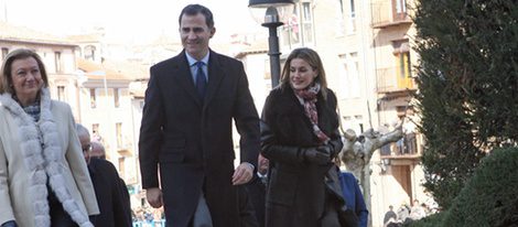 La presidenta de Aragón y lo Príncipes de Asturias en Tarazona