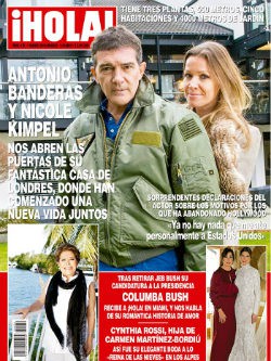 Antonio Banderas y Nicole Kimpel en la porta de la revista ¡Hola!