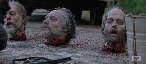 La cabeza de Johnny Depp en una de las escenas de 'the Walkind Dead'.
